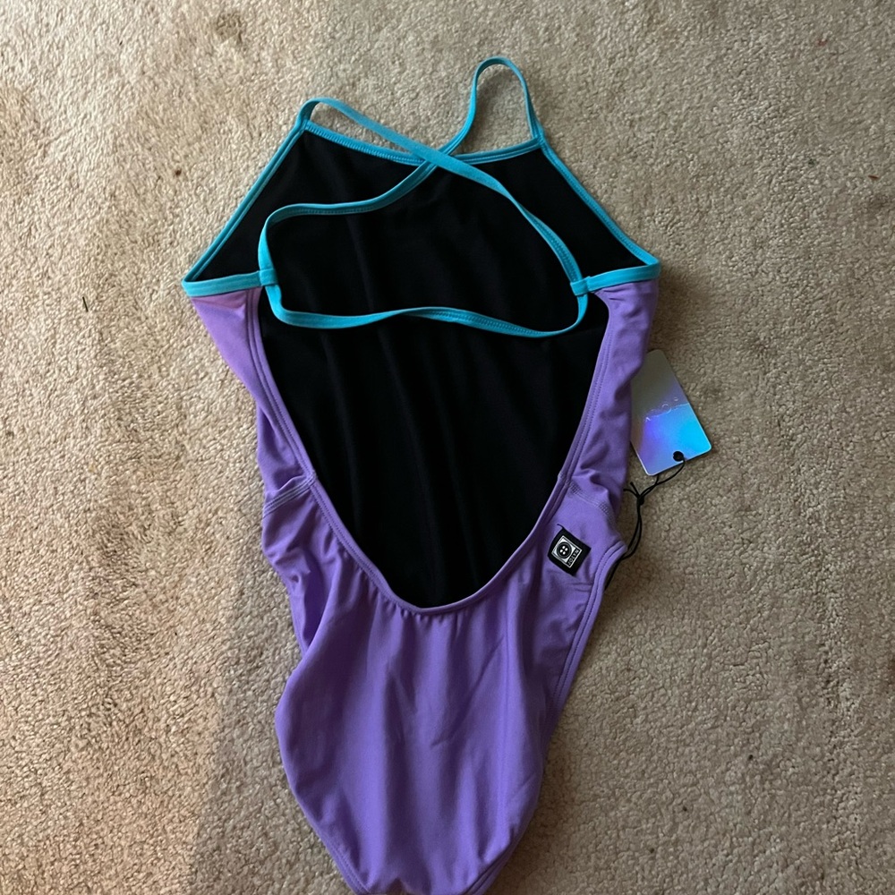 Jolyn Clothing Purple and Black One Piece Swimsuit